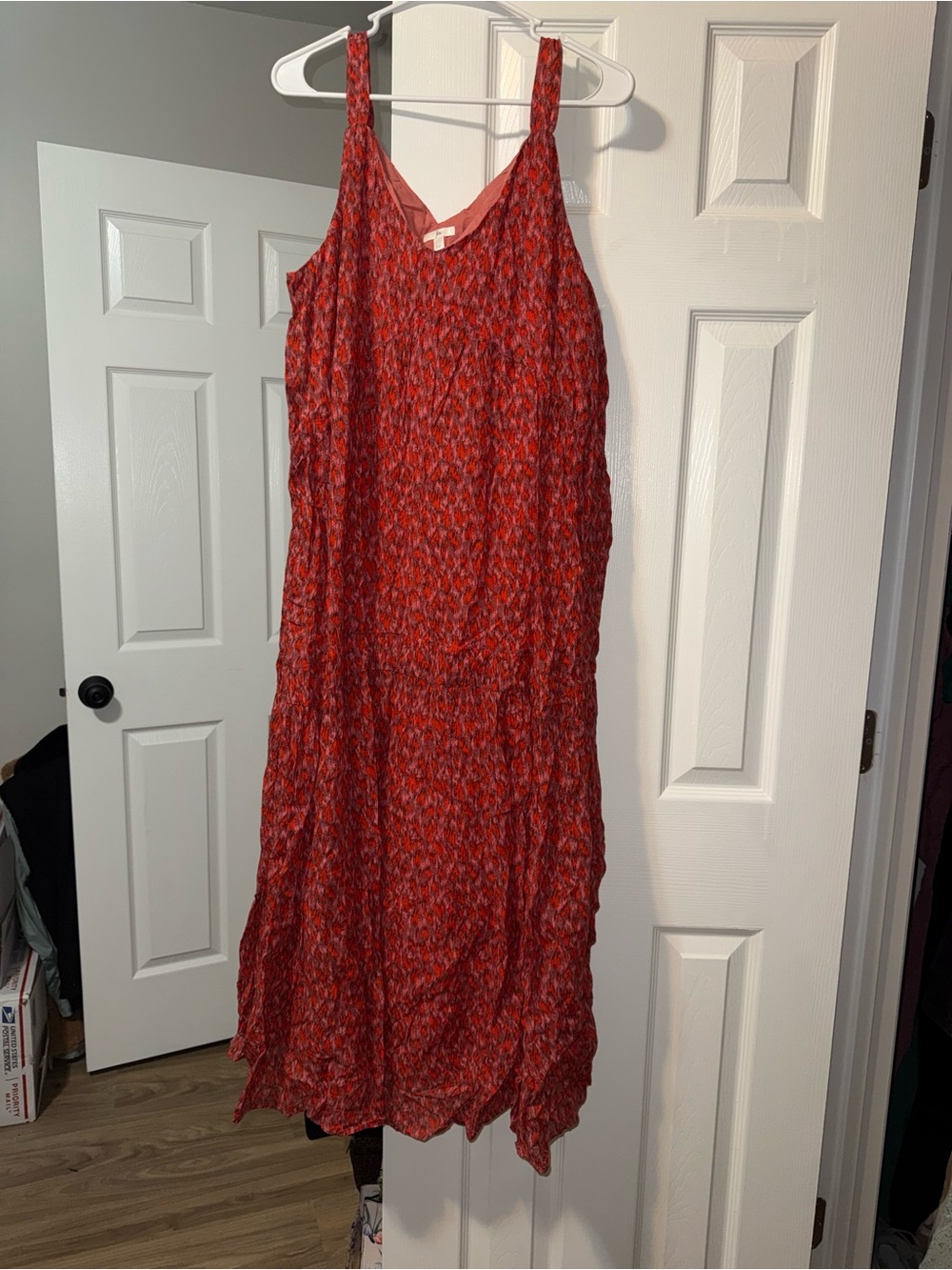 Joie Red Sleeveless Printed Midi Dress